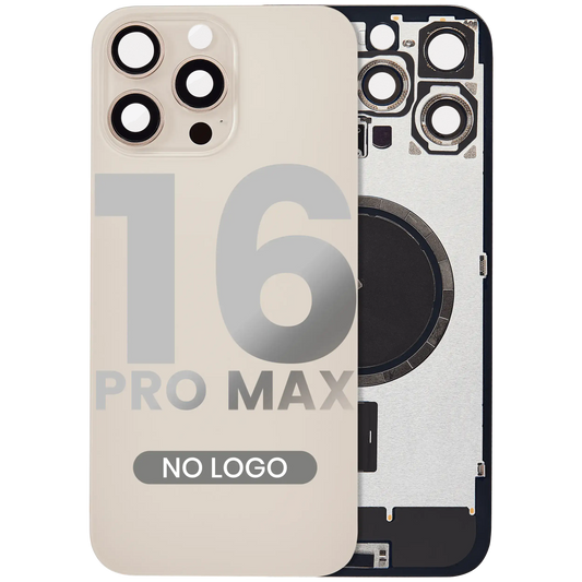 Back Glass w/ MagSafe Magnet For iPhone 16 Pro Max (Aftermarket) (Desert Titanium) (No Logo)
