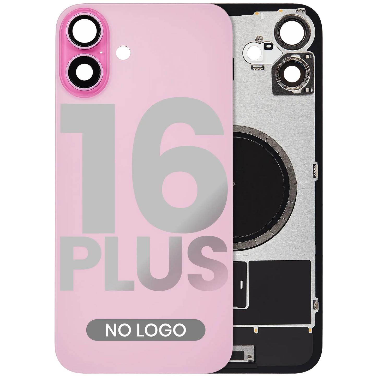 Back Glass w/ MagSafe Magnet For iPhone 16 Plus (Aftermarket) (Pink) (No Logo)