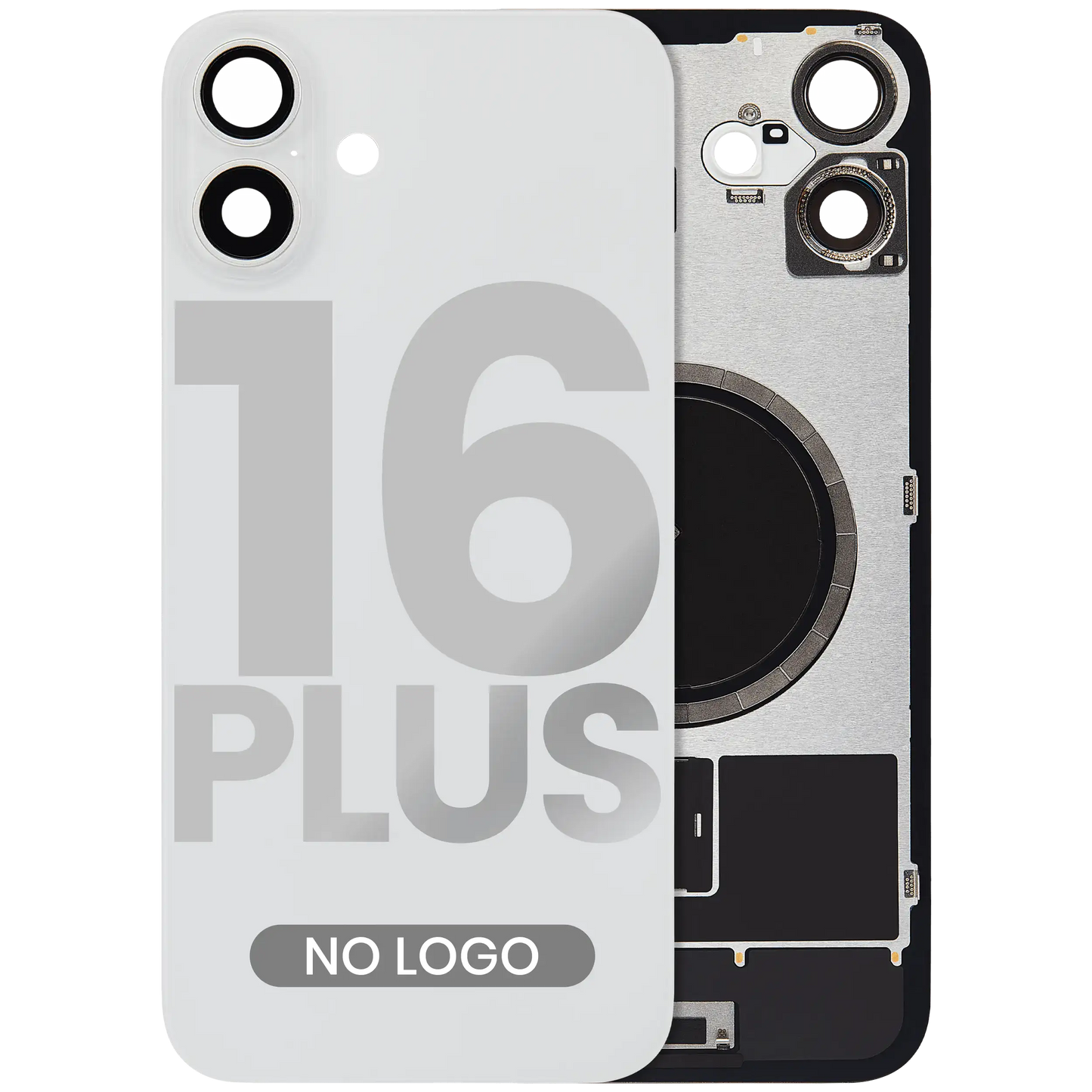Back Glass w/ MagSafe Magnet For iPhone 16 Plus (Aftermarket) (White) (No Logo)