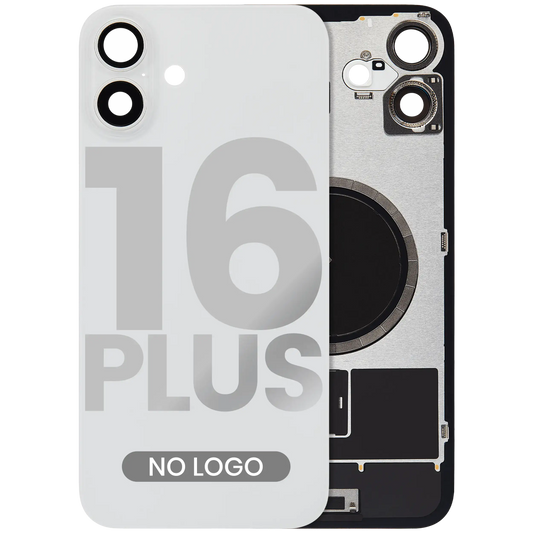 Back Glass w/ MagSafe Magnet For iPhone 16 Plus (Aftermarket) (White) (No Logo)