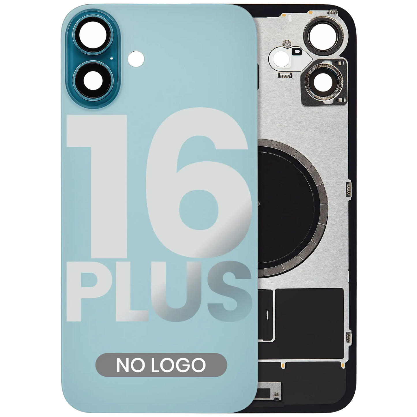 Back Glass w/ MagSafe Magnet For iPhone 16 Plus (Aftermarket) (Teal) (No Logo)