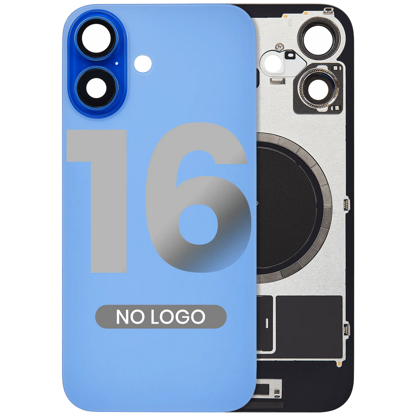 Back Glass w/ MagSafe Magnet For iPhone 16 (Aftermarket) (Ultramarine) (No Logo)
