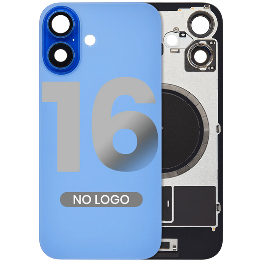 Back Glass w/ MagSafe Magnet For iPhone 16 (Aftermarket) (Ultramarine) (No Logo)