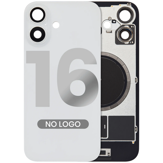 Back Glass w/ MagSafe Magnet For iPhone 16 (Aftermarket) (White) (No Logo)