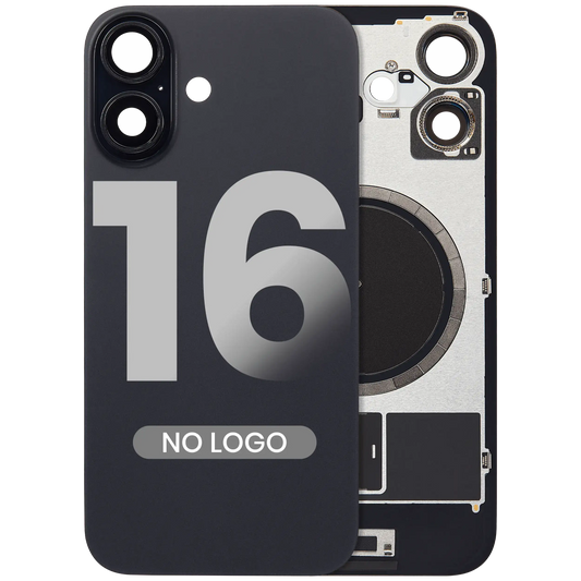 Back Glass w/ MagSafe Magnet For iPhone 16 (Aftermarket) (Black) (No Logo)