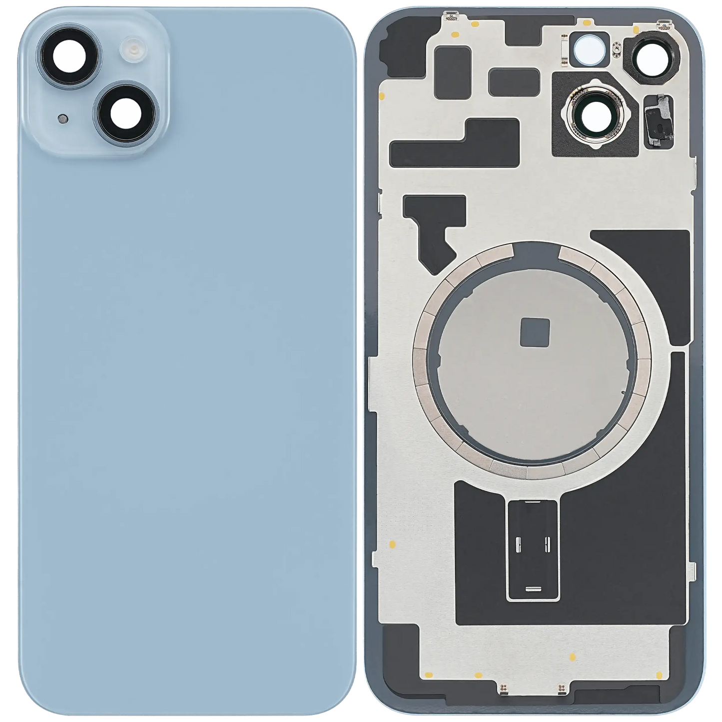 Back Glass w/ MagSafe Magnet For iPhone 14 Plus (Aftermarket) (Blue) (No Logo)