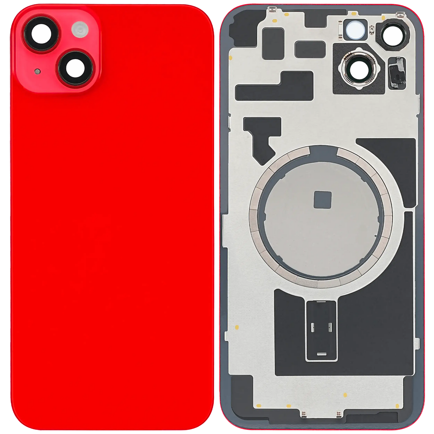 Back Glass w/ MagSafe Magnet For iPhone 14 Plus (Aftermarket) (Red) (No Logo)