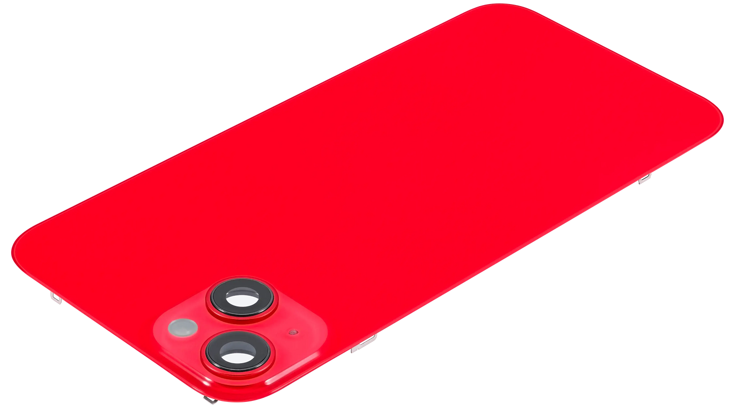 Back Glass w/ MagSafe Magnet For iPhone 14 Plus (Aftermarket) (Red) (No Logo)