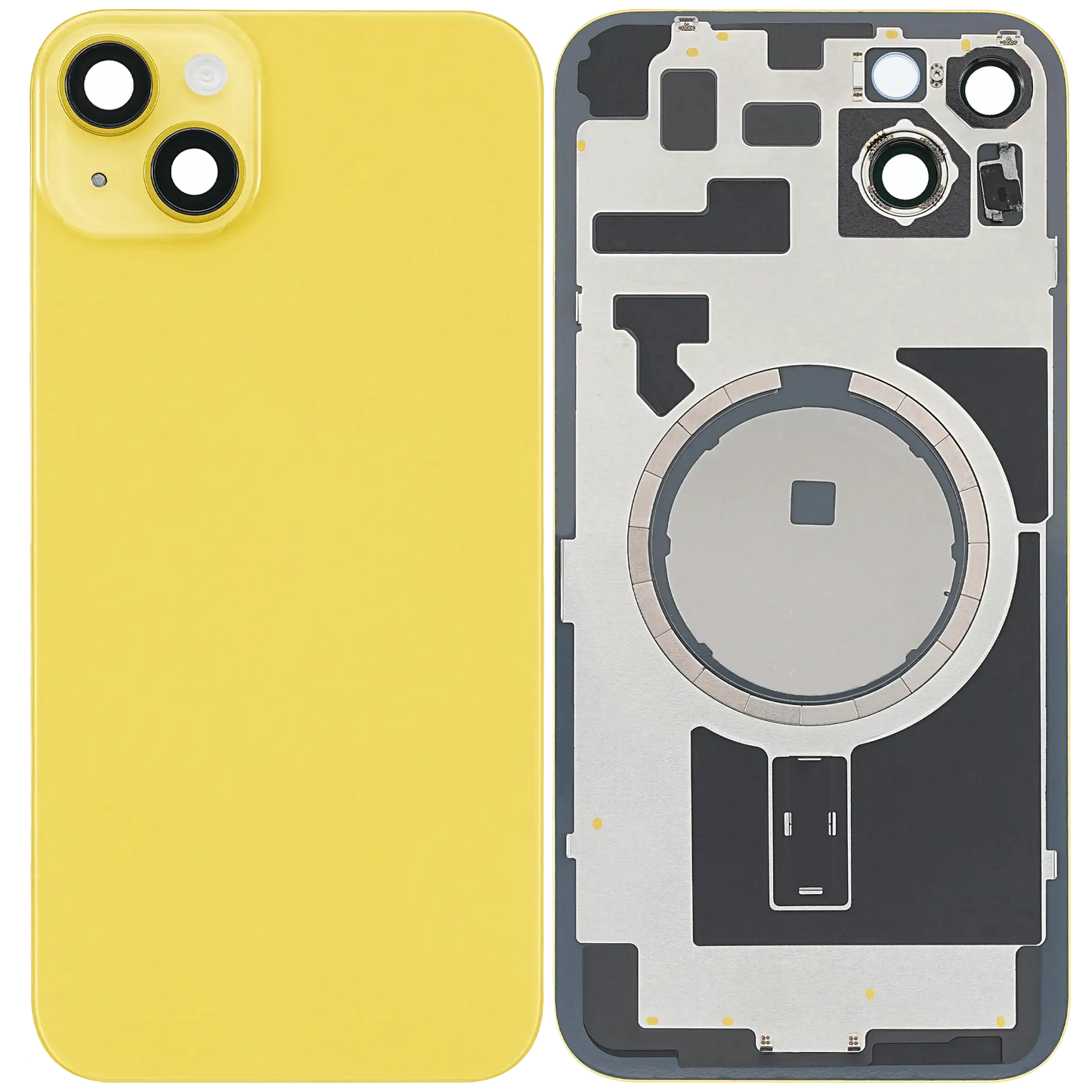 Back Glass w/ MagSafe Magnet For iPhone 14 Plus (Aftermarket) (Yellow) (No Logo)