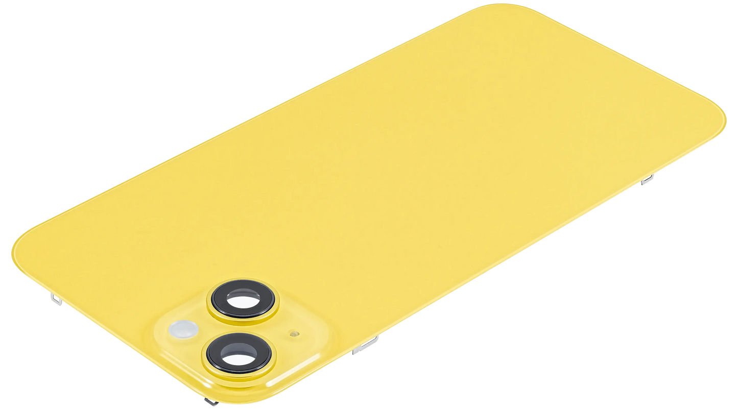 Back Glass w/ MagSafe Magnet For iPhone 14 Plus (Aftermarket) (Yellow) (No Logo)