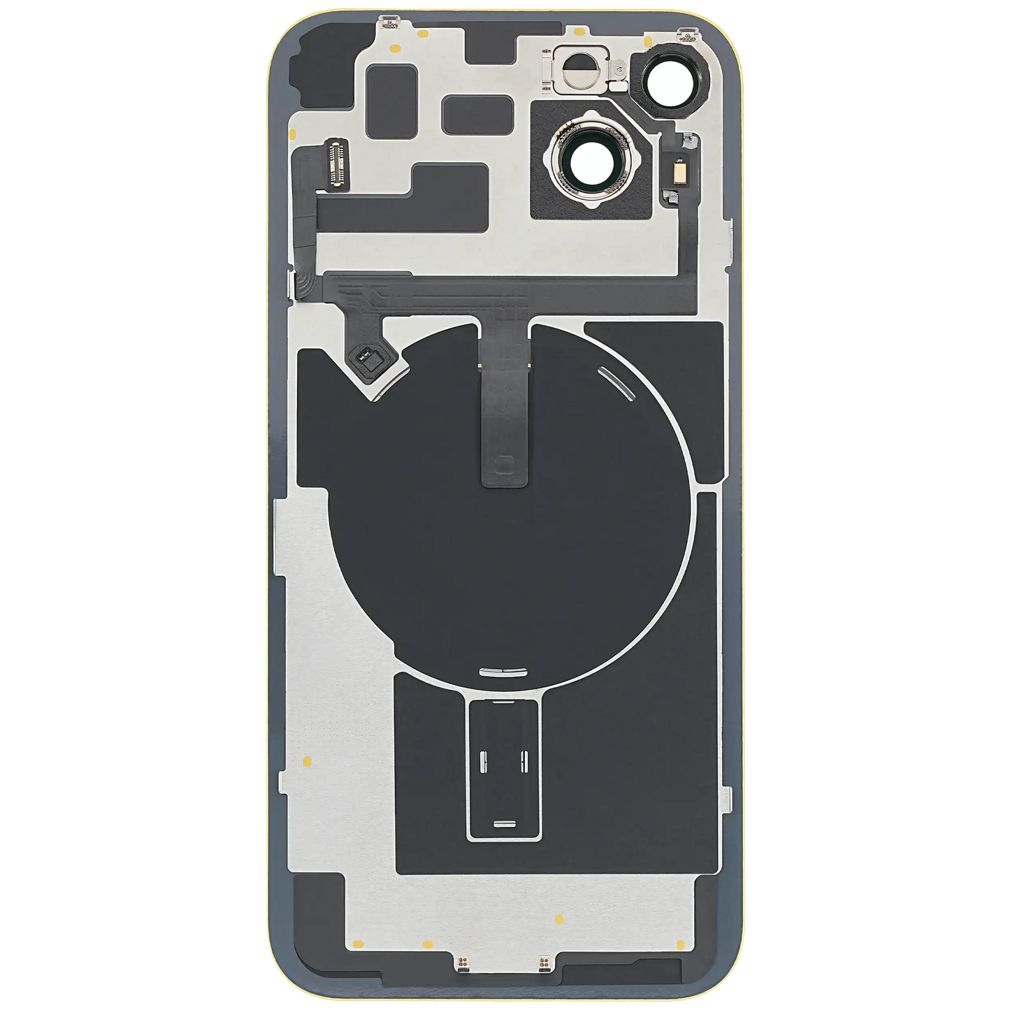 Back Glass With Steel Plate With Wireless NFC & MagSafe Magnet Pre-Installed For iPhone 14 Plus (No Logo) (Yellow)