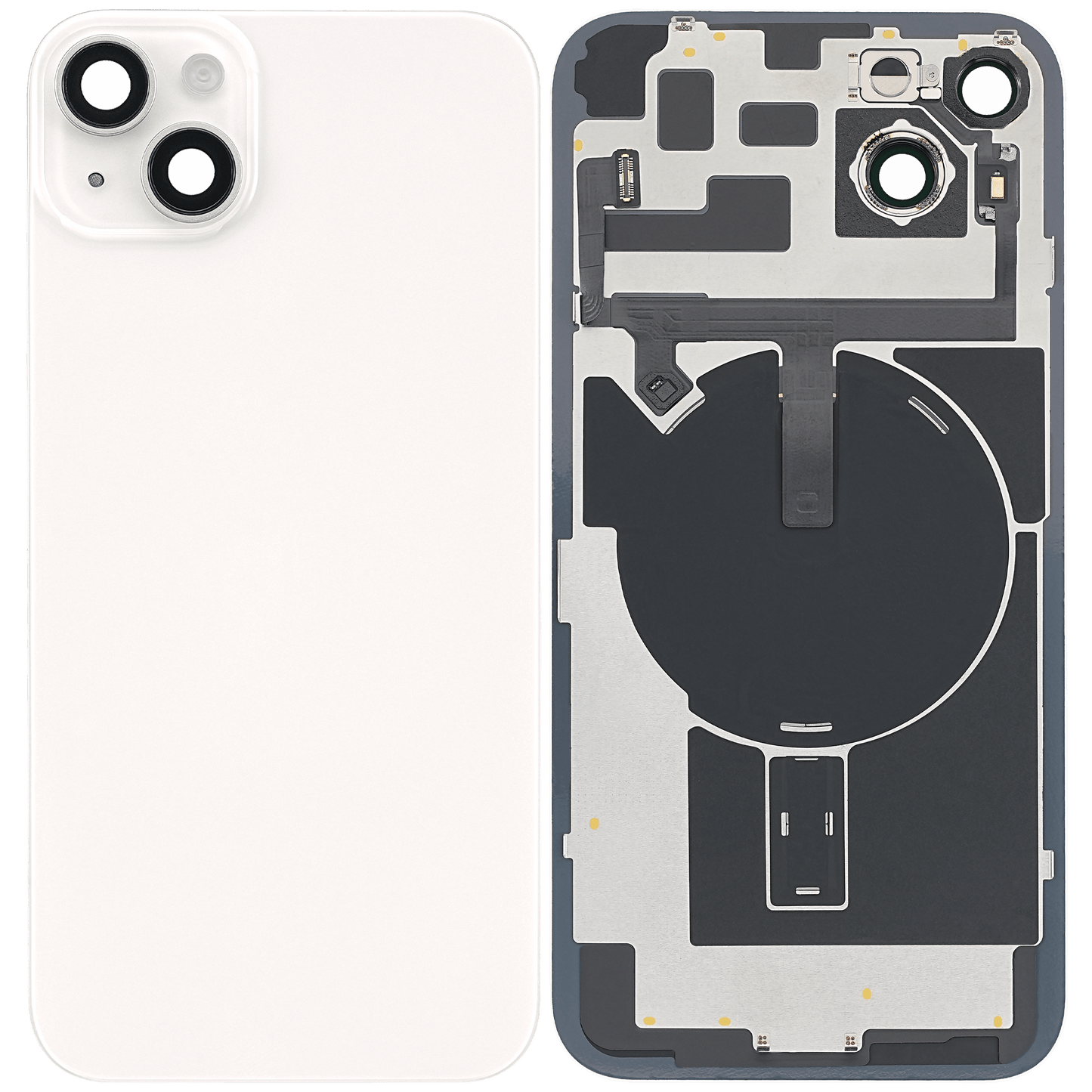 Back Glass With Steel Plate With Wireless NFC & MagSafe Magnet Pre-Installed For iPhone 14 Plus (No Logo) (Starlight)