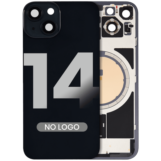 Back Glass w/ MagSafe Magnet For iPhone 14 (Aftermarket) (Midnight) (No Logo)