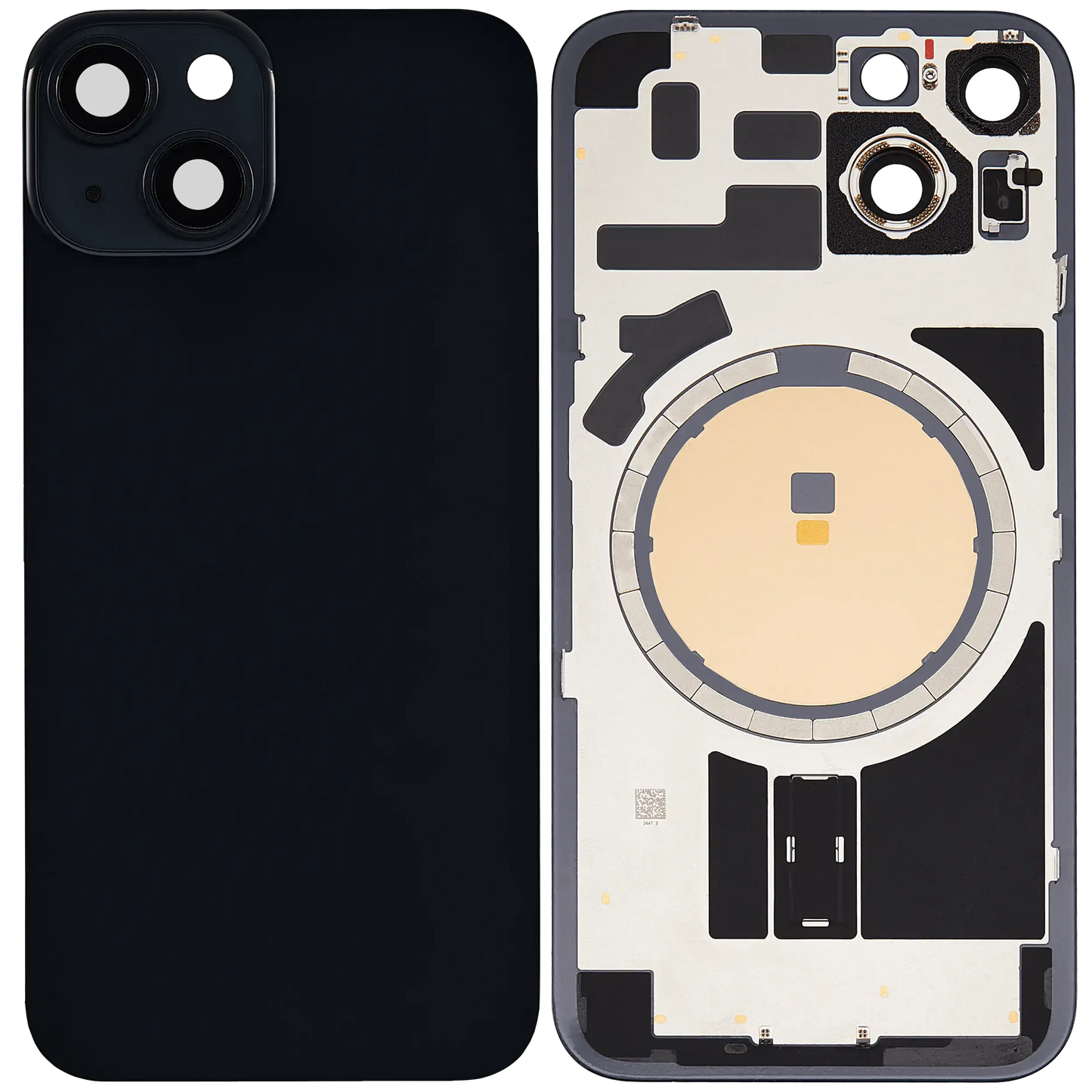 Back Glass w/ MagSafe Magnet For iPhone 14 (Aftermarket) (Midnight) (No Logo)