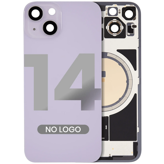 Back Glass w/ MagSafe Magnet For iPhone 14 (Aftermarket) (Purple) (No Logo)