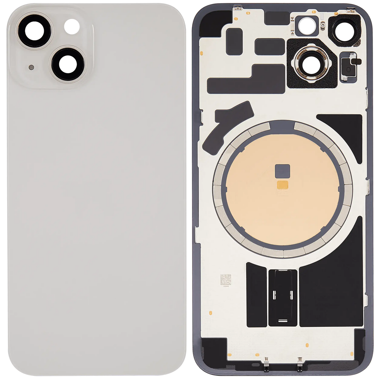 Back Glass w/ MagSafe Magnet For iPhone 14 (Aftermarket) (Starlight) (No Logo)