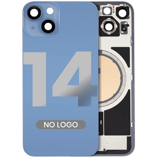 Back Glass w/ MagSafe Magnet For iPhone 14 (Aftermarket) (Blue) (No Logo)
