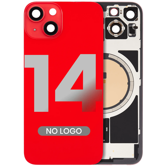 Back Glass w/ MagSafe Magnet For iPhone 14 (Aftermarket) (Red) (No Logo)