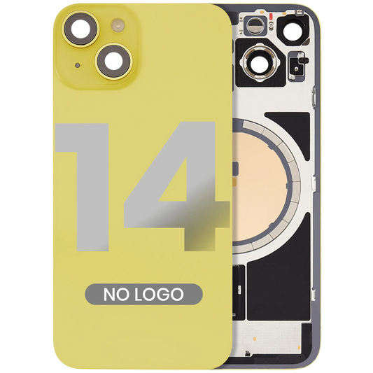 Back Glass w/ MagSafe Magnet For iPhone 14 (Aftermarket) (Yellow) (No Logo)