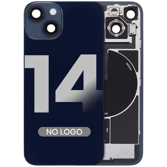 Back Glass With Steel Plate With Wireless NFC & MagSafe Magnet Pre-Installed For iPhone 14 (No Logo) (Midnight)