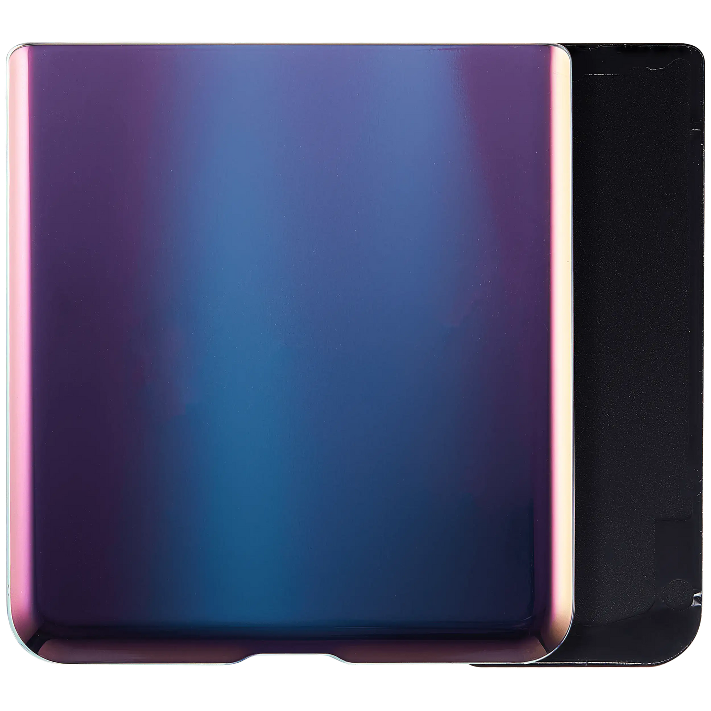 OEM Bottom Back Cover Glass With Camera Lens For Samsung Galaxy Z Flip 4G (F700) / Z Flip 5G (F707) (Aftermarket Plus) (Mirror Purple) angle