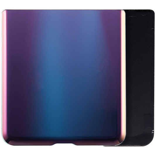 OEM Bottom Back Cover Glass With Camera Lens For Samsung Galaxy Z Flip 4G (F700) / Z Flip 5G (F707) (Aftermarket Plus) (Mirror Purple) angle