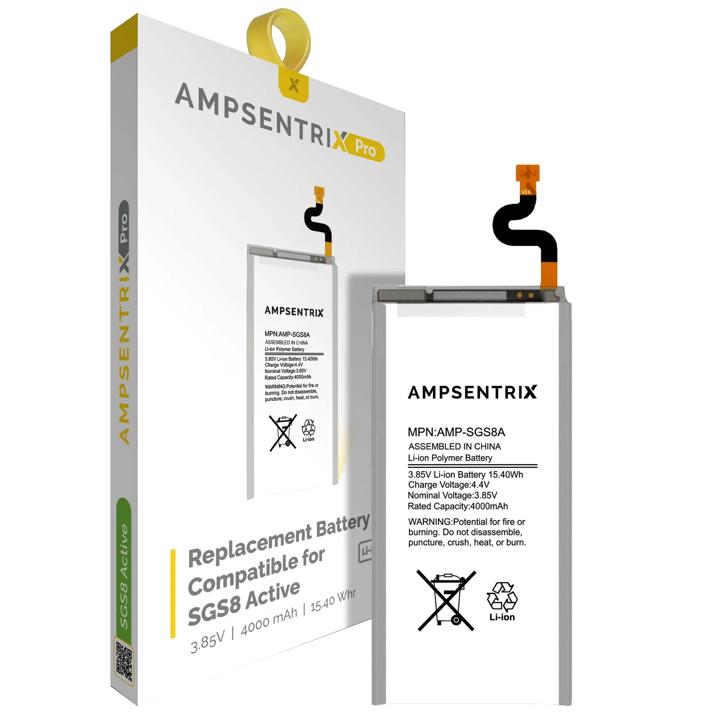Replacement Battery For Samsung Galaxy S8 Active (AmpSentrix Pro)
