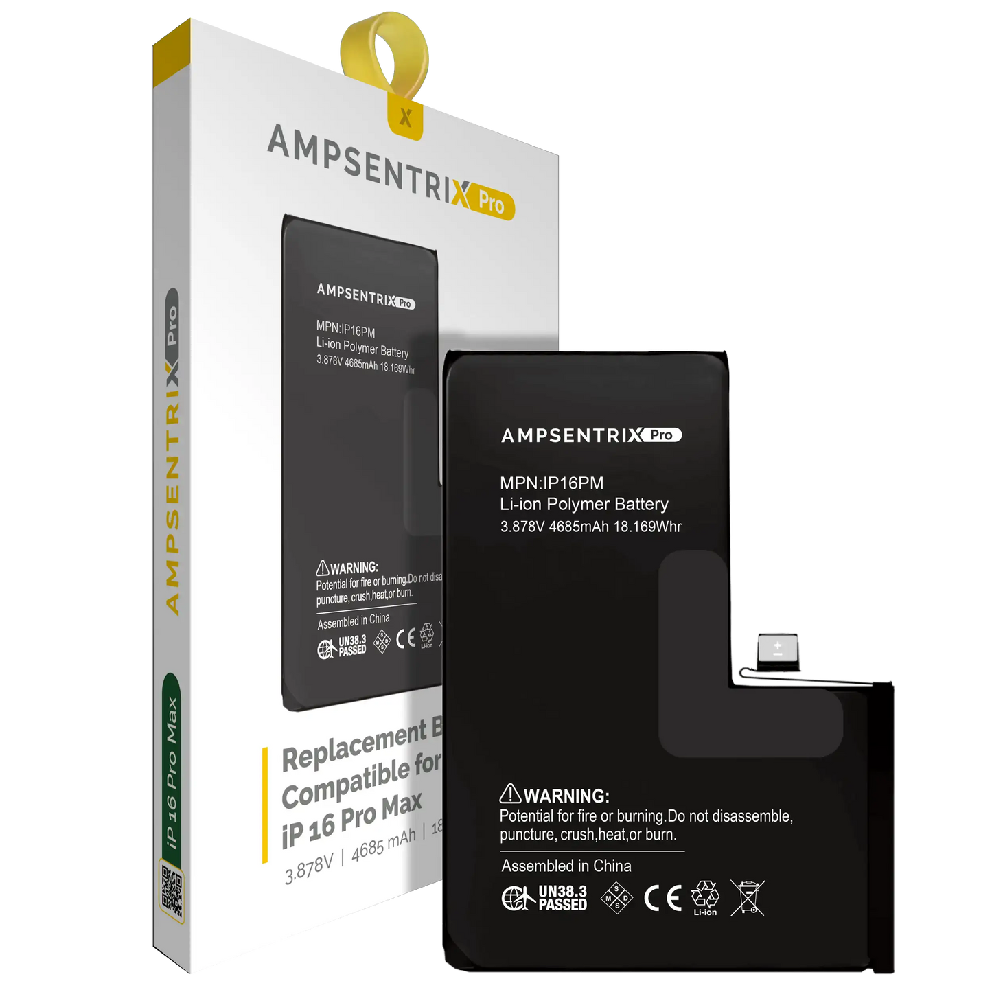 Replacement Battery For iPhone 16 Pro Max (AmpSentrix Pro)