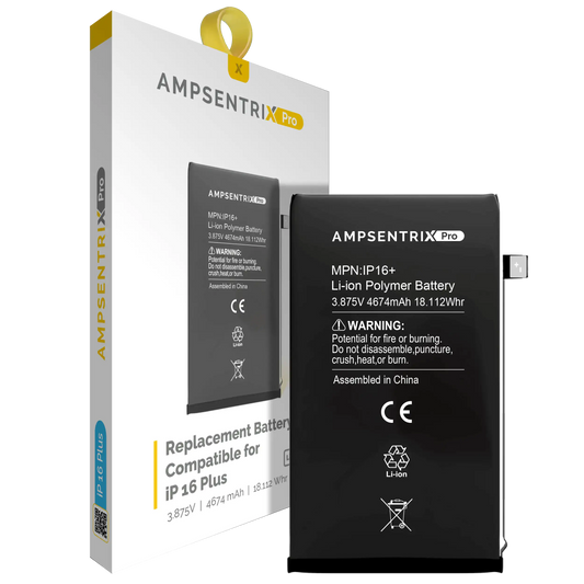 Replacement Battery For iPhone 16 Plus (AmpSentrix Pro)