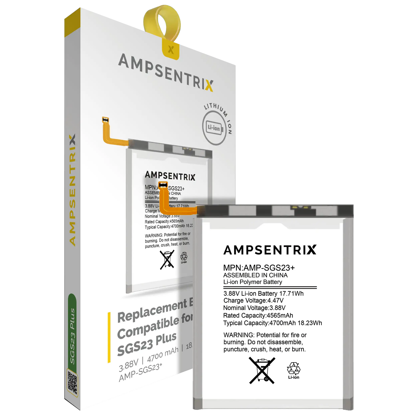 Replacement Battery For Samsung Galaxy S23 Plus (AmpSentrix Pro)