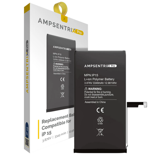 Replacement Battery For iPhone 15 (AmpSentrix Pro)