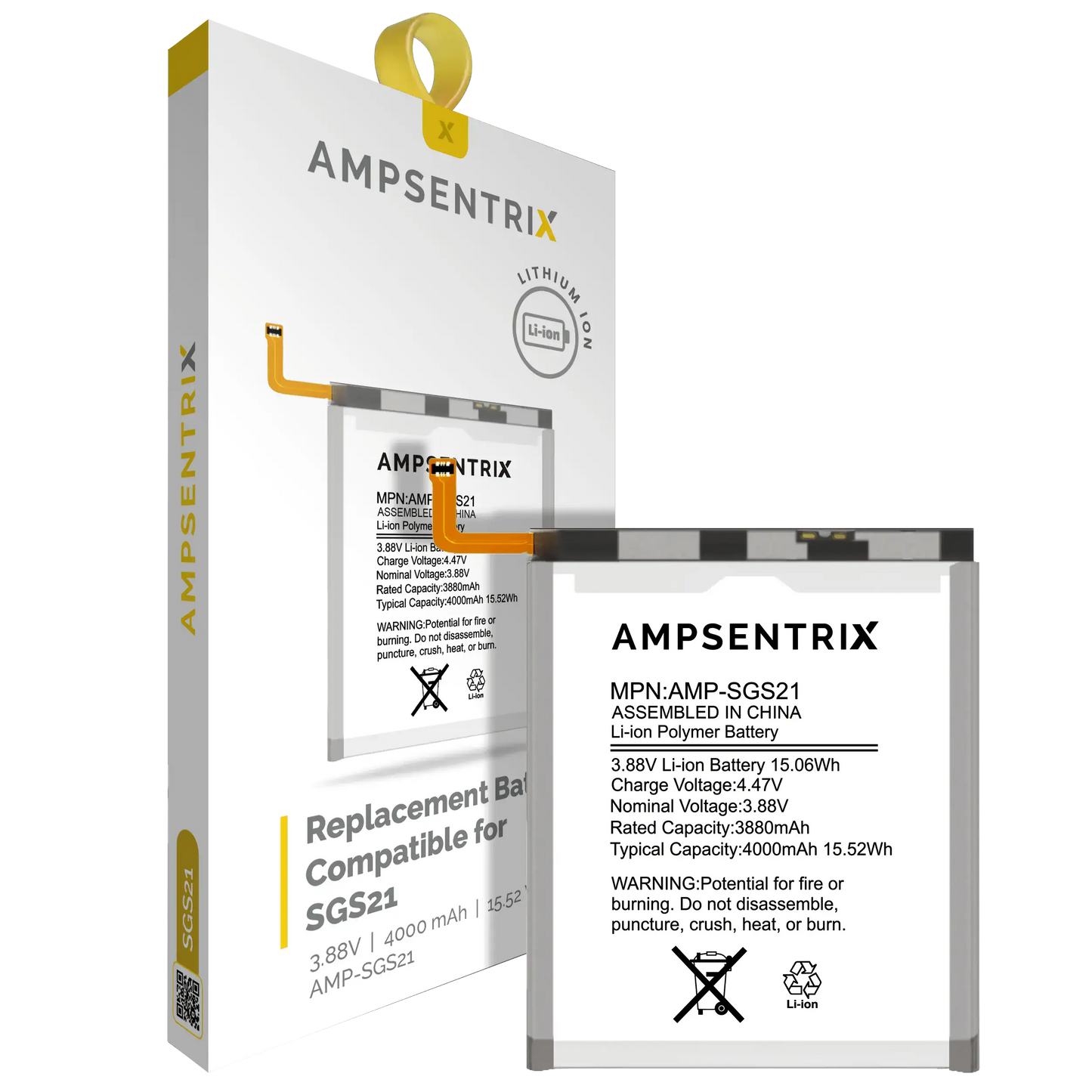 Replacement Battery For Samsung Galaxy S21 5G (AmpSentrix Pro)