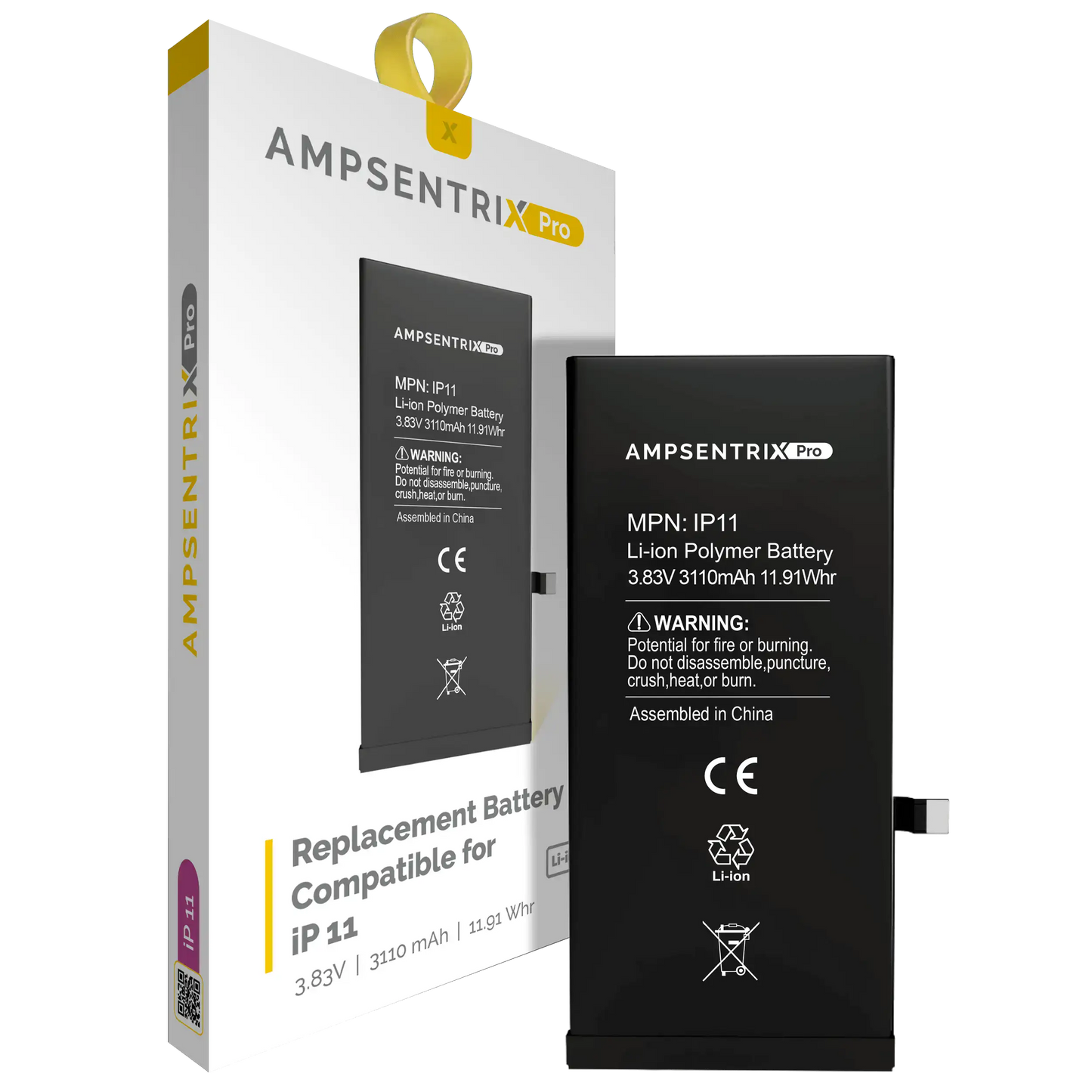 Replacement Battery For iPhone 11 (AmpSentrix Pro)