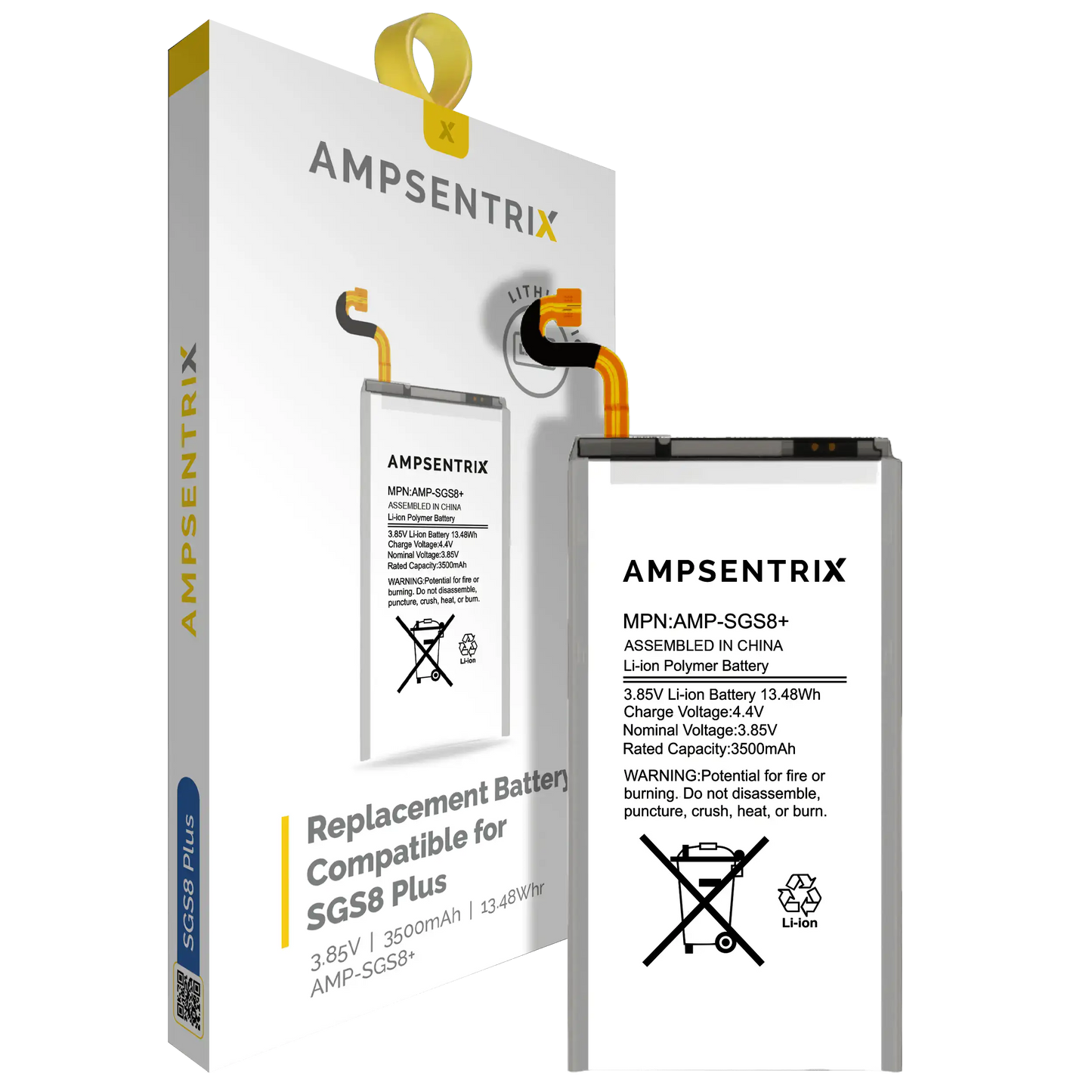 Replacement Battery For Samsung Galaxy S8 Plus (AmpSentrix Pro)