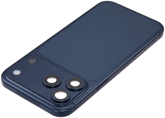 Back Housing W/ Charging Port Flex & Small Parts Compatible For iPhone 17 Pro Max (US Version) (Used OEM Pull: Grade A) (Deep Blue)
