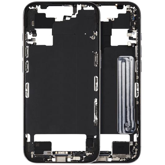 Mid-Frame Housing W/ Charging Port Flex & Small Parts For iPhone Air (US / EU Version) (Used OEM Pull: Grade A) (Sky Blue)