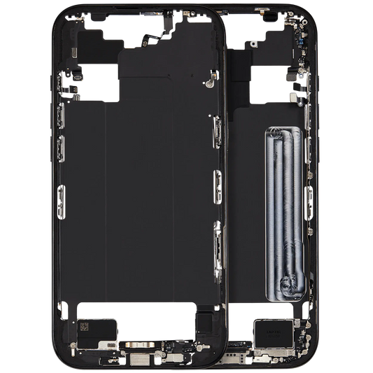 Mid-Frame Housing W/ Charging Port Flex & Small Parts For iPhone Air (US / EU Version) (Used OEM Pull: Grade A) (Space Black)