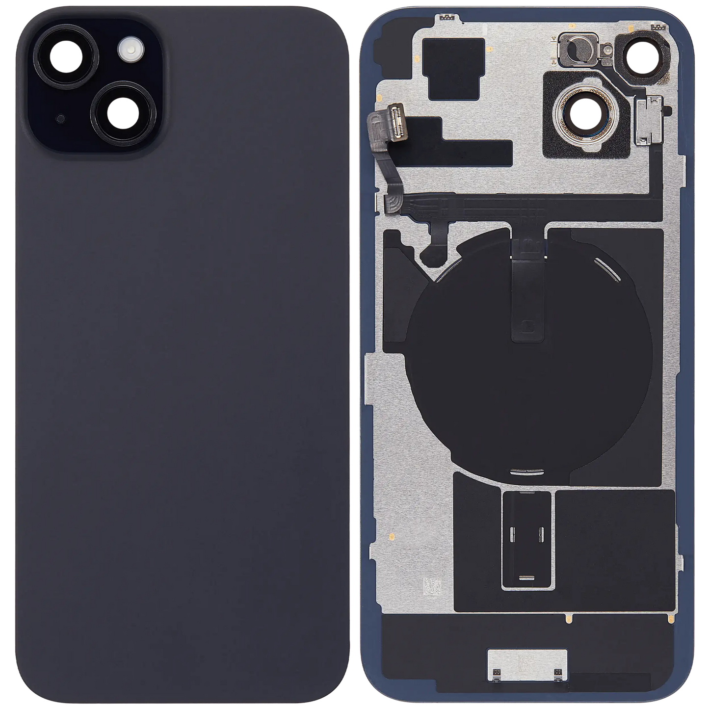 Back Glass w/ MagSafe Magnet & NFC & Flashlight Flex For iPhone 15 Plus (Used OEM Pull: Grade C) (Black)