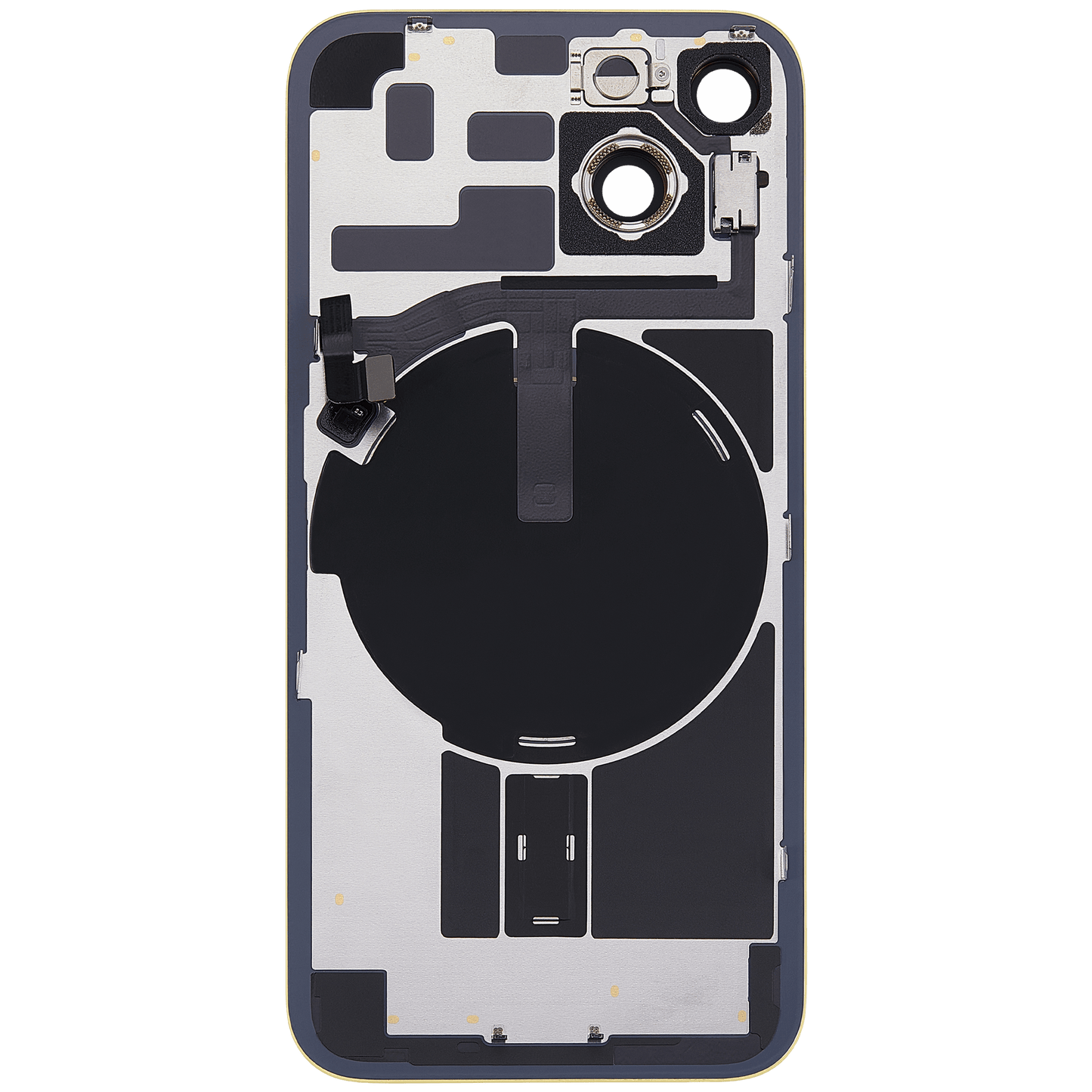 Back Glass w/ MagSafe Magnet & NFC & Flashlight Flex For iPhone 14 (Used OEM Pull: Grade C) (Yellow)