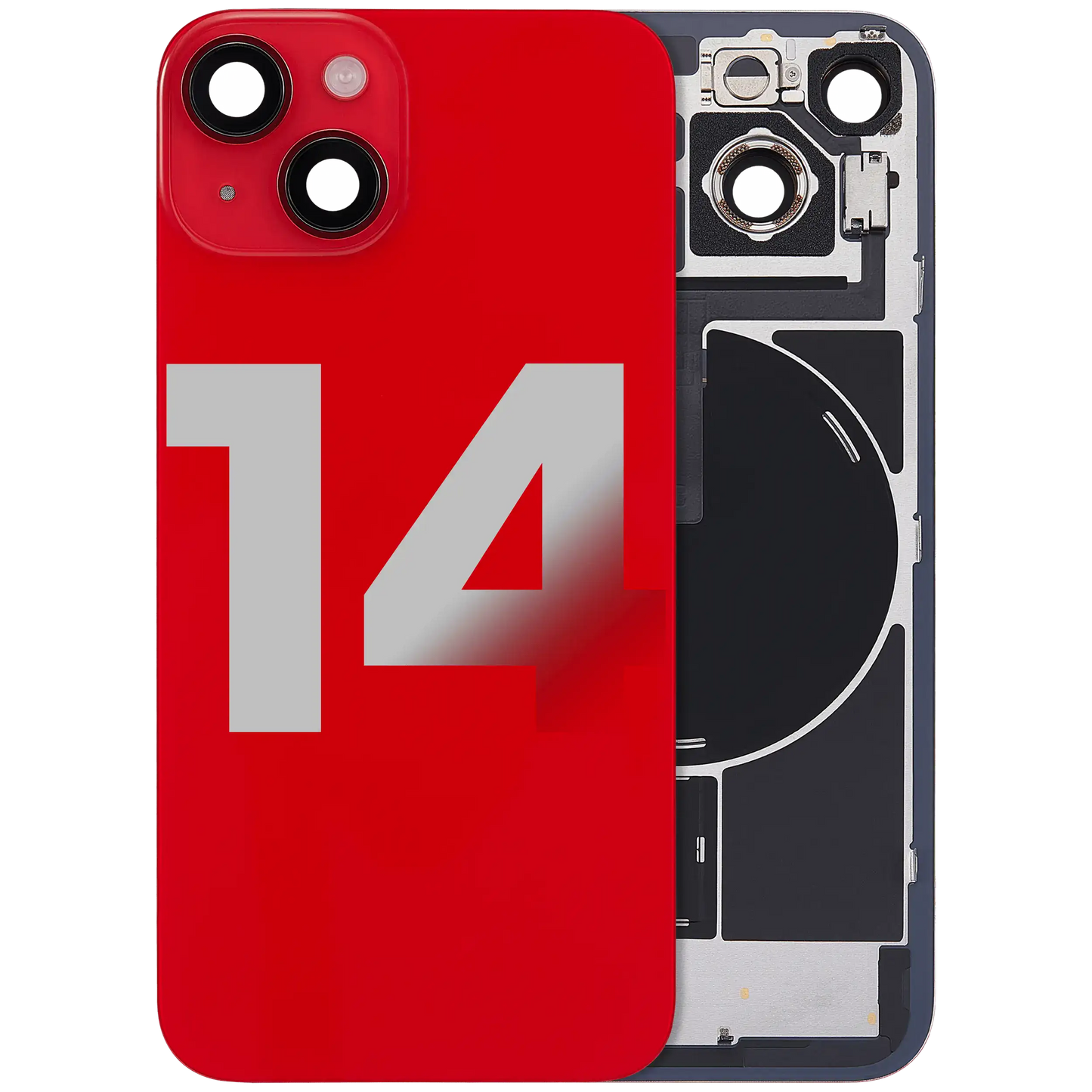 Back Glass w/ MagSafe Magnet & NFC & Flashlight Flex For iPhone 14 (Used OEM Pull: Grade C) (Red)