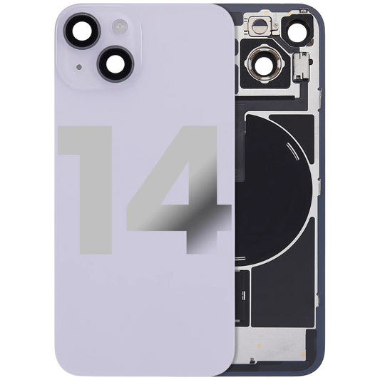 Back Glass w/ MagSafe Magnet & NFC & Flashlight Flex For iPhone 14 (Used OEM Pull: Grade C) (Purple)