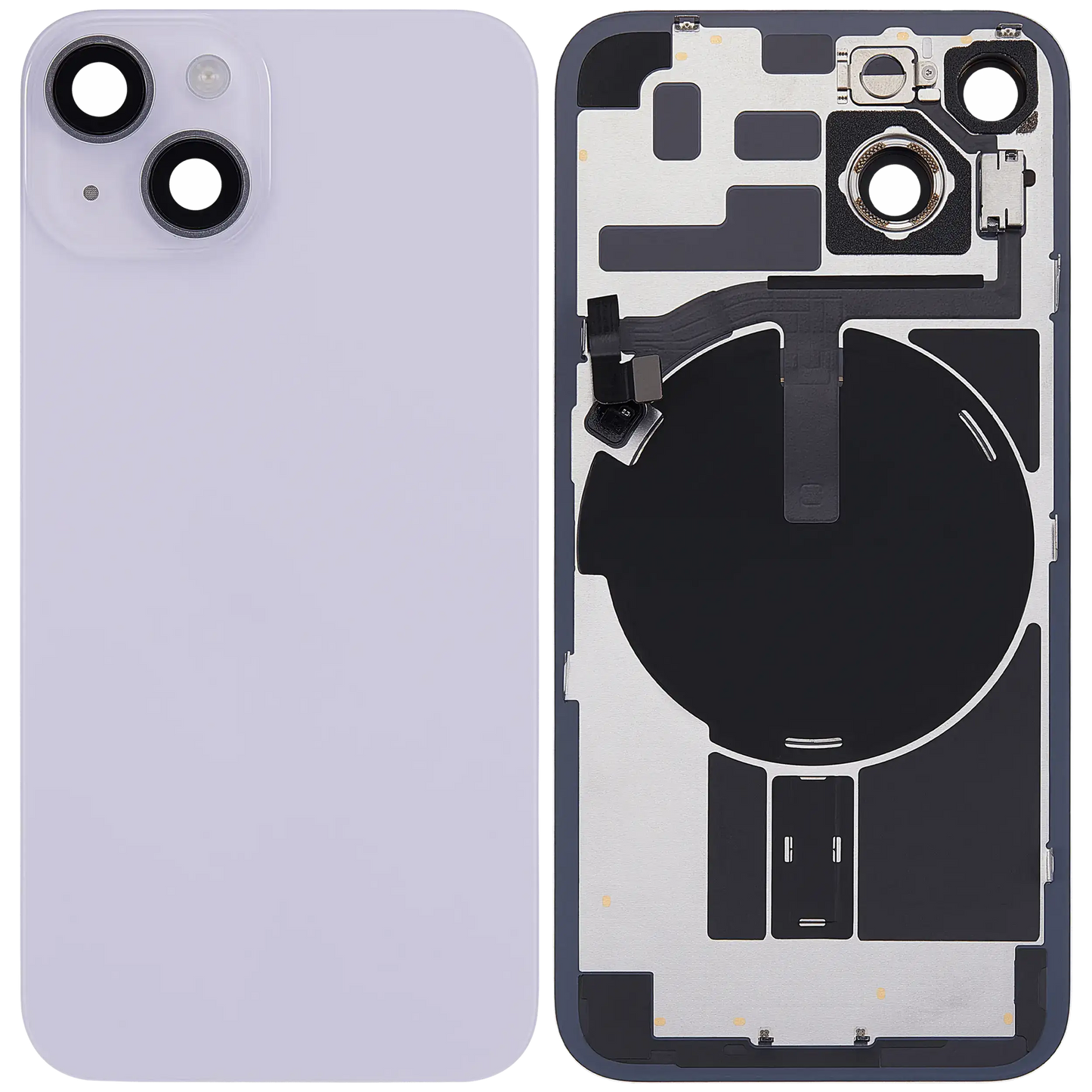 Back Glass w/ MagSafe Magnet & NFC & Flashlight Flex For iPhone 14 (Used OEM Pull: Grade C) (Purple)