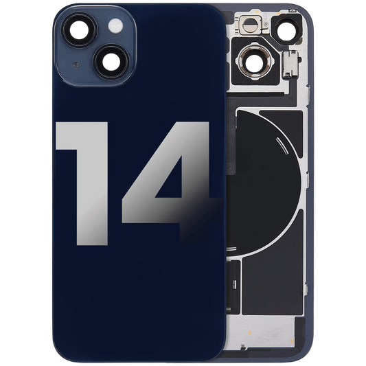 Back Glass w/ MagSafe Magnet & NFC & Flashlight Flex For iPhone 14 (Used OEM Pull: Grade C) (Midnight)