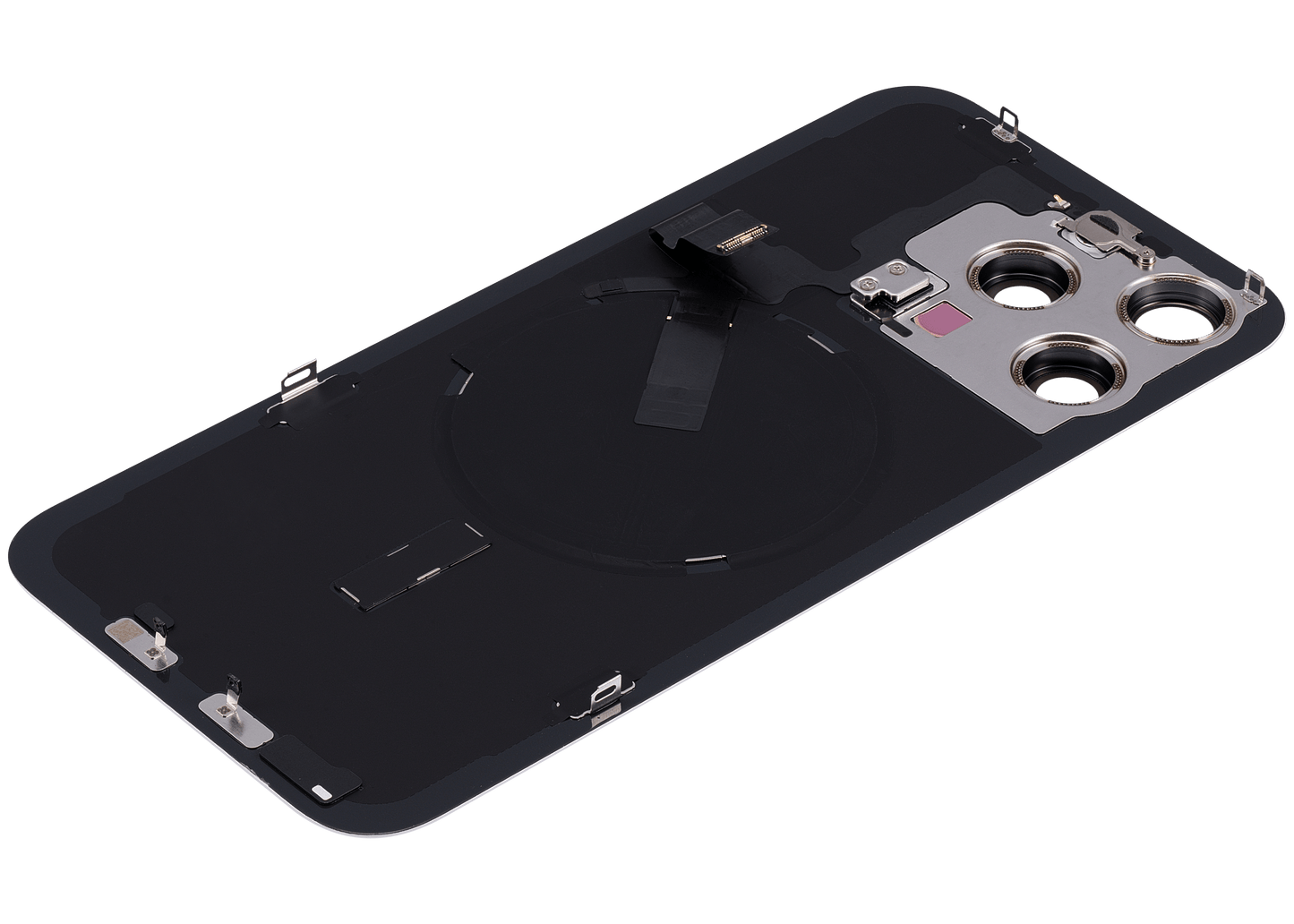 Back Glass w/ MagSafe Magnet & NFC & Flashlight Flex For iPhone 15 Pro Max (Used OEM Pull: Grade B) (White Titanium)