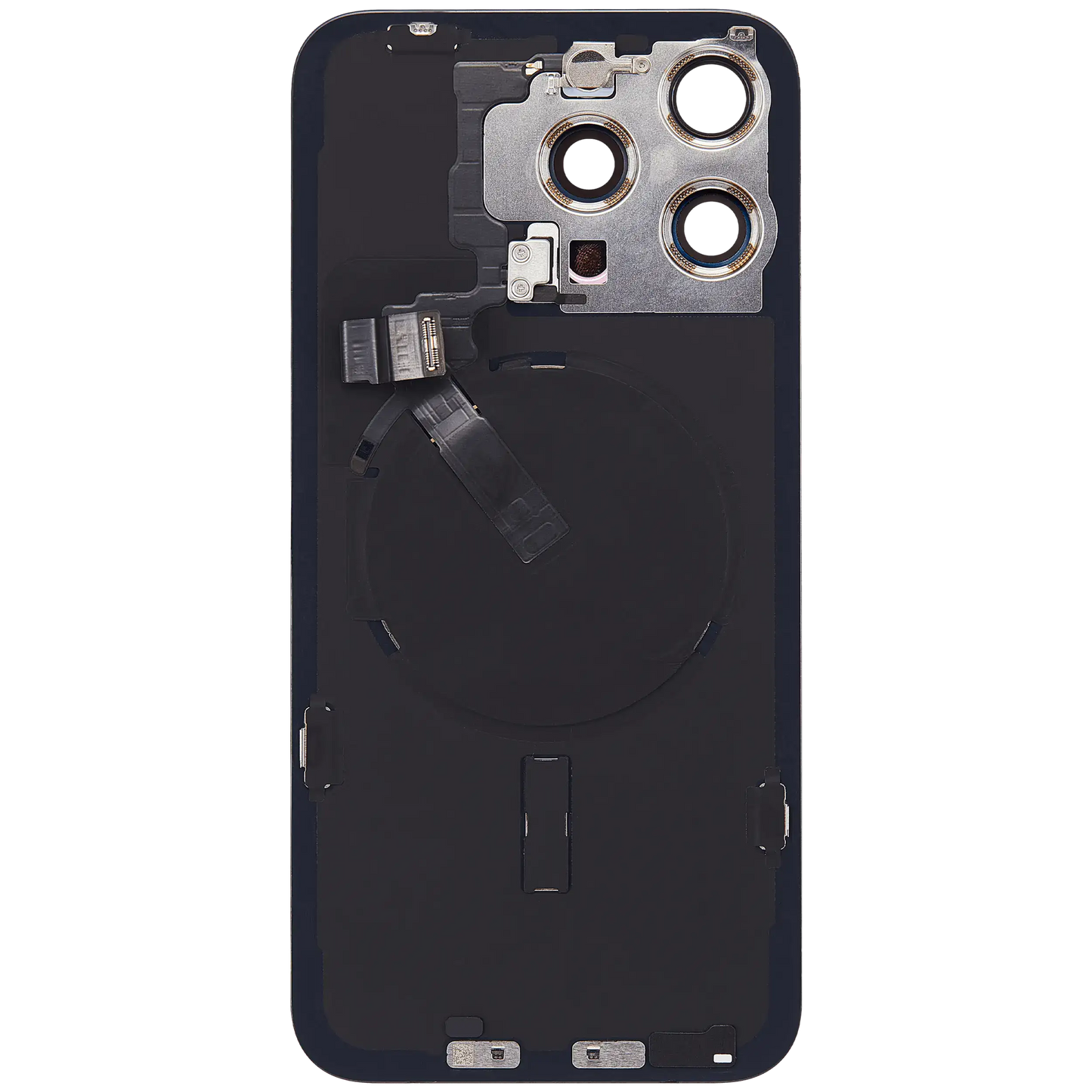 Back Glass w/ MagSafe Magnet & NFC & Flashlight Flex For iPhone 15 Pro Max (Used OEM Pull: Grade B) (Black Titanium)