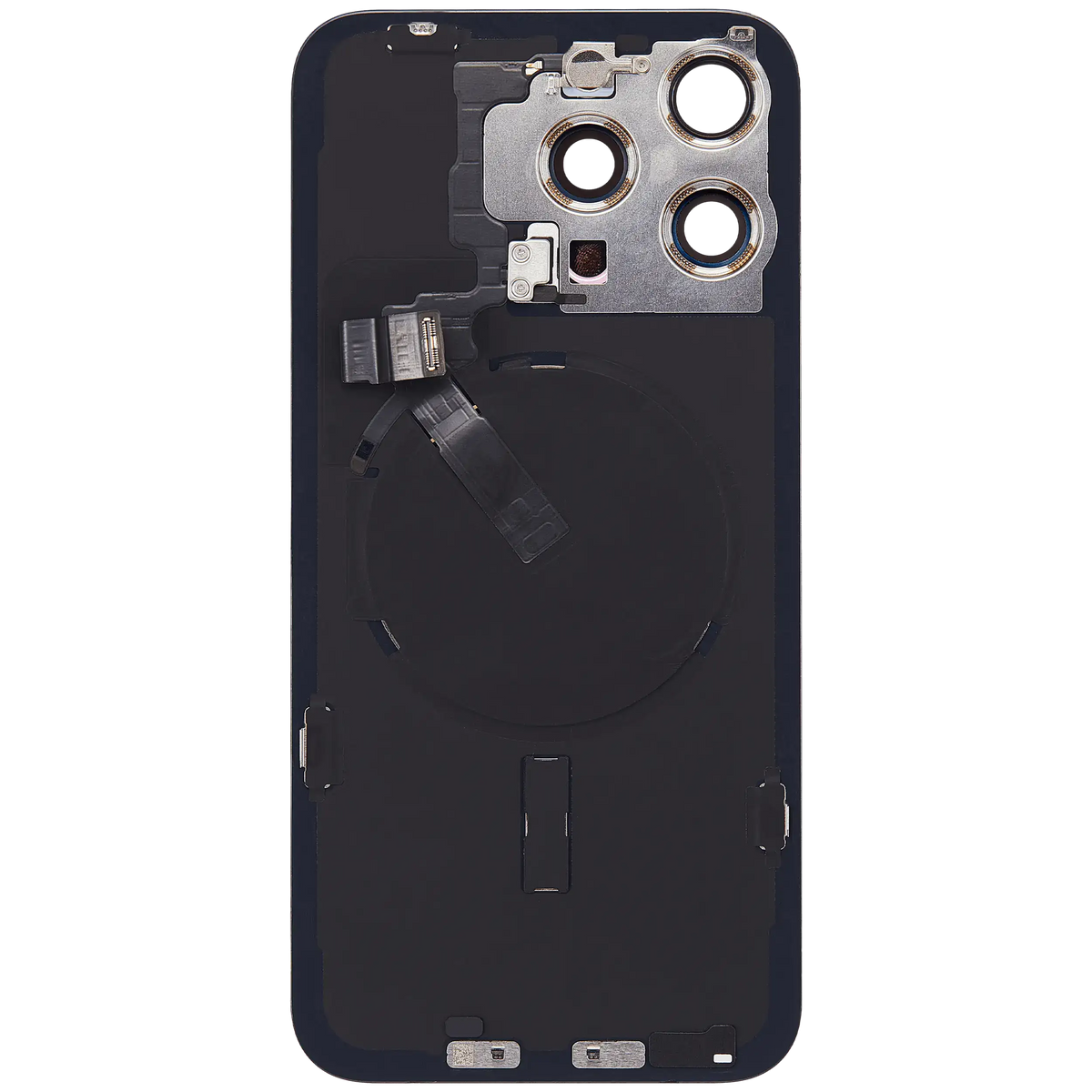 Back Glass w/ MagSafe Magnet & NFC & Flashlight Flex For iPhone 15 Pro Max (Used OEM Pull: Grade B) (Black Titanium) — product photo 3