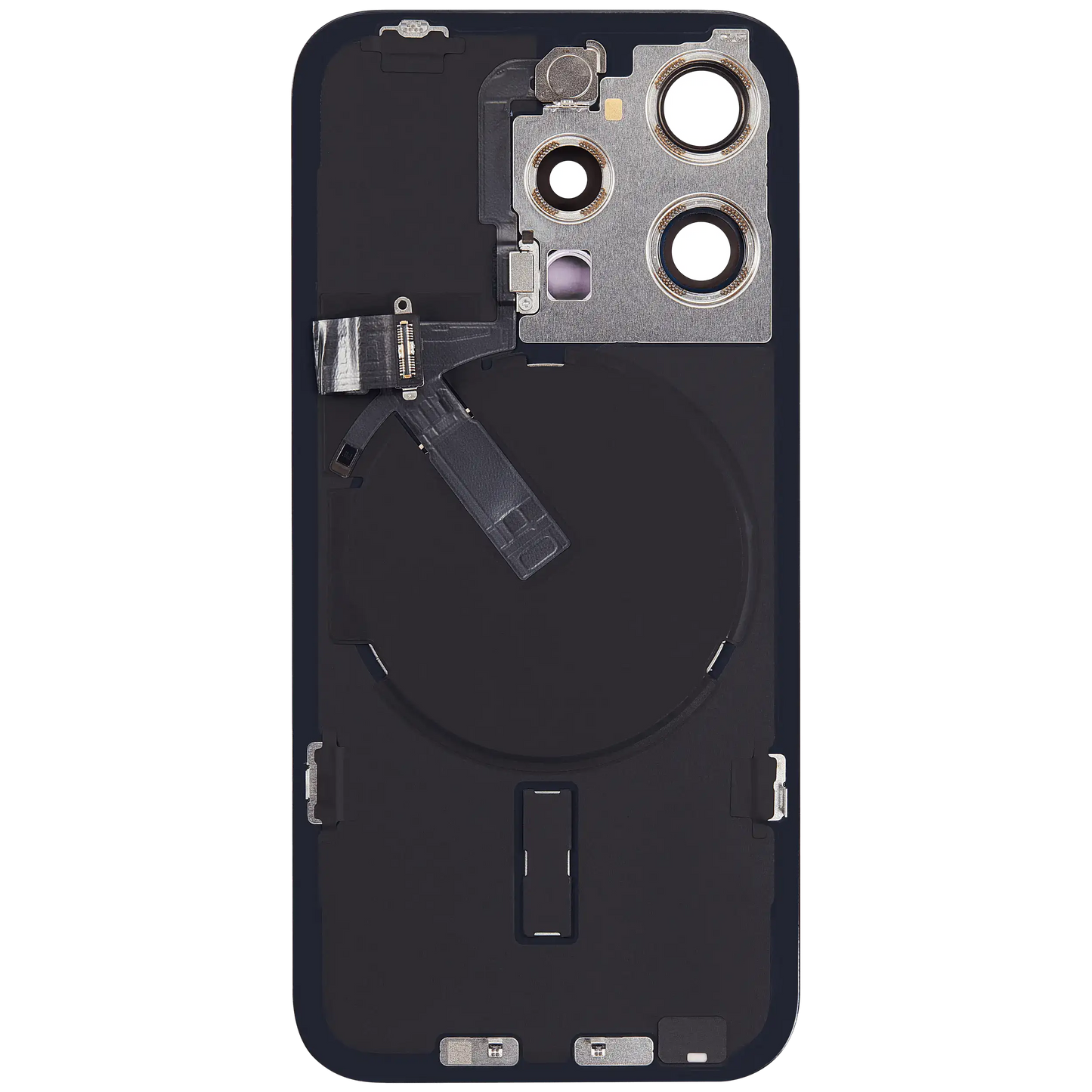Back Glass w/ MagSafe Magnet & NFC & Flashlight Flex For iPhone 15 Pro (Used OEM Pull: Grade B) (Black Titanium)