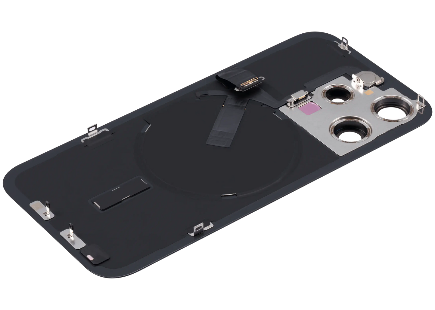 Back Glass w/ MagSafe Magnet & NFC & Flashlight Flex For iPhone 15 Pro (Used OEM Pull: Grade B) (Black Titanium)