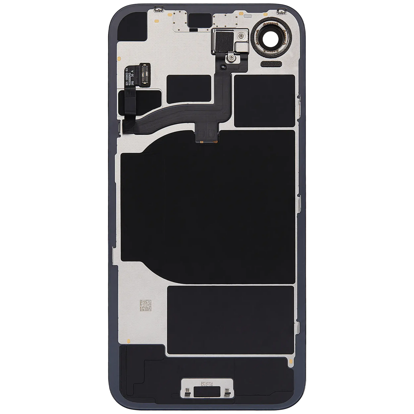 Back Glass w/ MagSafe Magnet & NFC & Flashlight Flex For iPhone 16e (Used OEM Pull: Grade B) (Black)