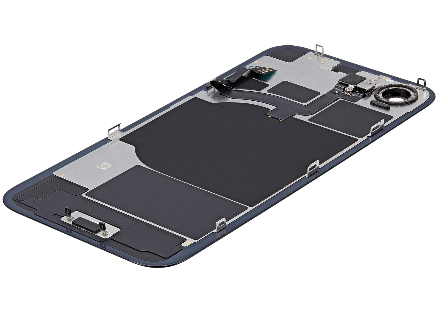 Back Glass w/ MagSafe Magnet & NFC & Flashlight Flex For iPhone 16e (Service Pack) (Black)